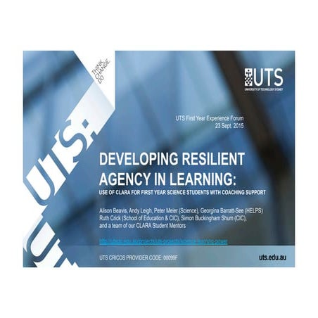 Developing Resilient Agency in Learning