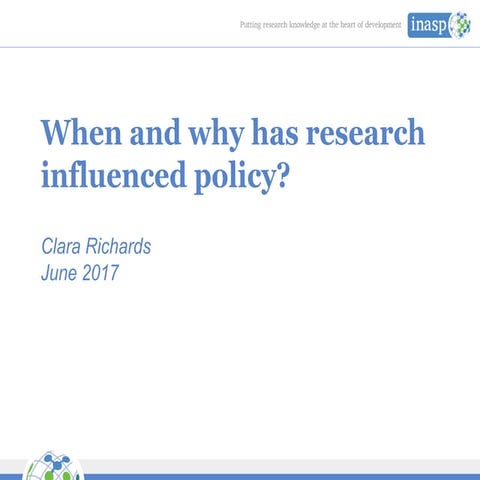 Clara Richards - Evidence informed policy making - 27 June 2017