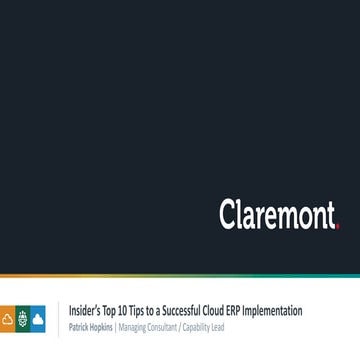 Insider's Top 10 Tips to a Successful Cloud ERP Implementation