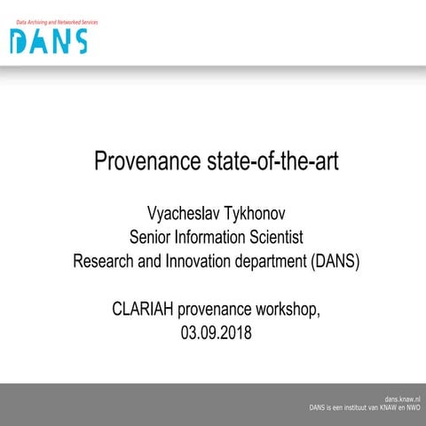 Provenance state-of-art