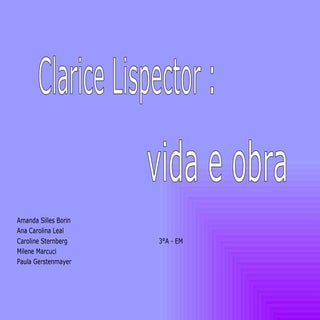 Clarice lispector 3 A