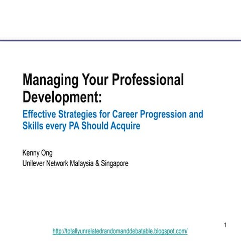 (CLARIDEN) Managing Your Professional Development: Effective Strategies for C...