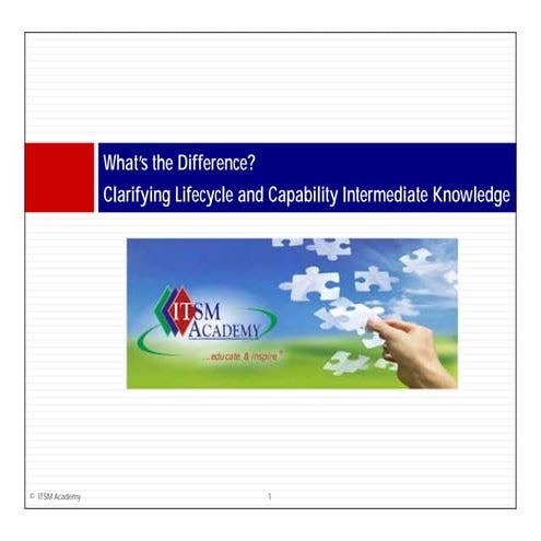 Clarifying ITIL Lifecycle And Capability Courses