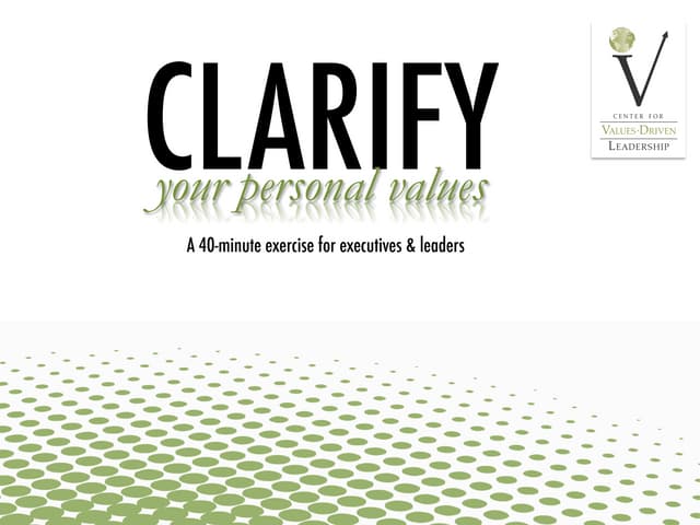 Clarifyyourpersonalvalues 
