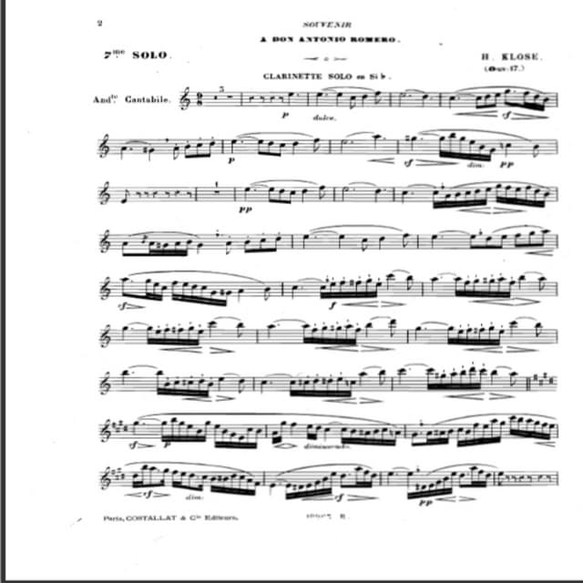 A don Antonio Romero. H.Klosé.Clari...