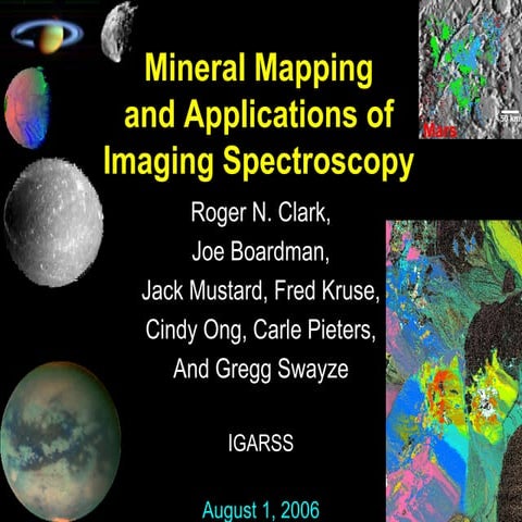 Mineral mapping and applications of imaging spectroscopy