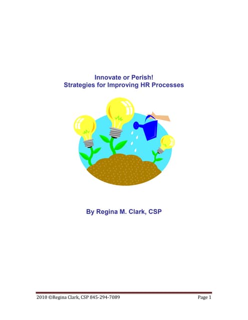 Clark - Innovate or Perish! Strategies for Improving HR Processes