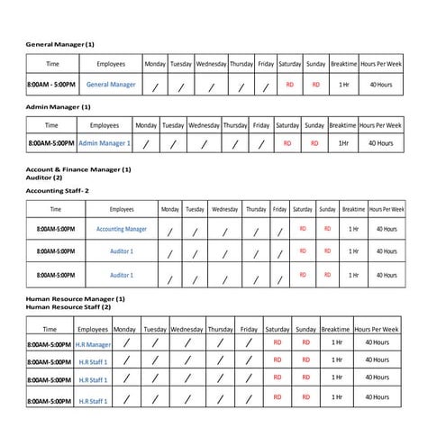 Time Schedule | DOCX