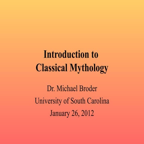 CLAS220 - Lecture Notes for January 26, 2012