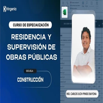CLASE 01 RESIDENCIA Y SUPERVISION DE OBRAS PUBLICAS | PPTX