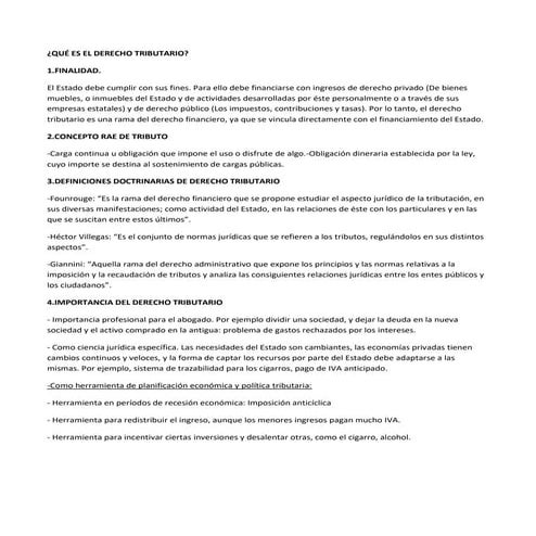 introducción derecho tributario. Derecho tributario