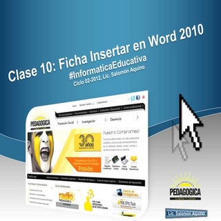 Clase 10 ficha insertar en  word 2010