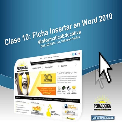 Clase 10 ficha insertar en  word 2010