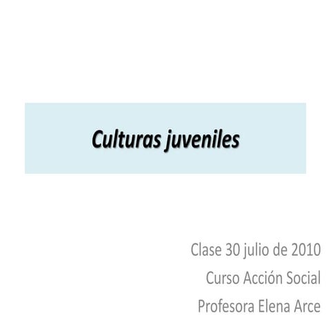 Identidad y cultura juvenil | PPTX