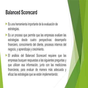 Balanced Scorecard - Gestión y control estratégico | PPTX