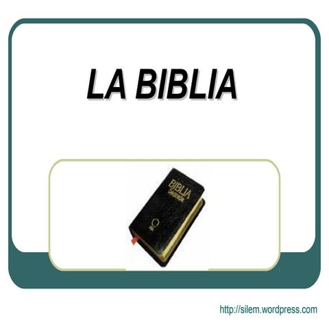 Clase 1 la biblia, libros y escritores
