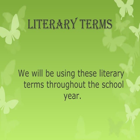 Clase 1 literary terms