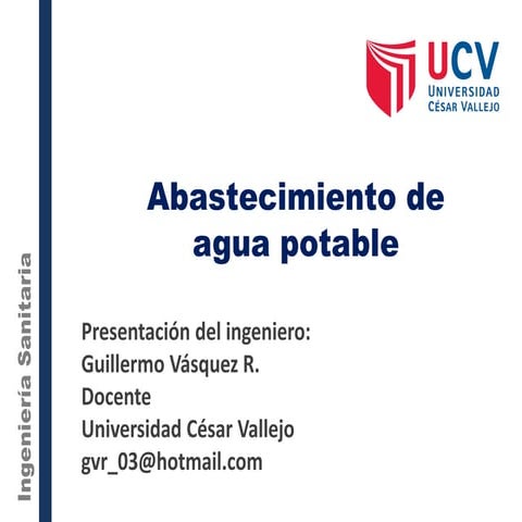 Clase 2.  abastecimiento de agua potable