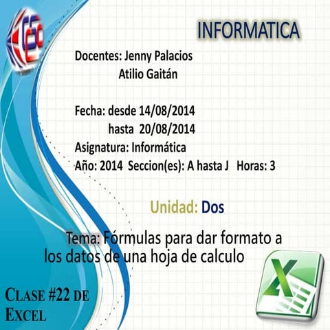 Clase 22 formatos y formulas