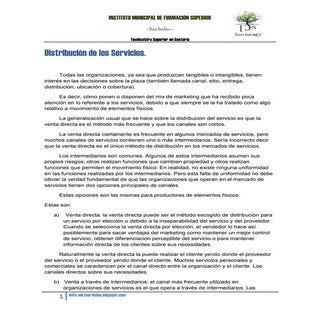 Clase 25, distribución de los servi...