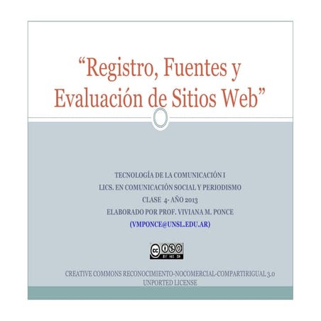 Clase 4  registro, fuentes y evaluación de sitios web