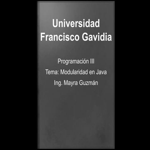 Modularidad en Jav