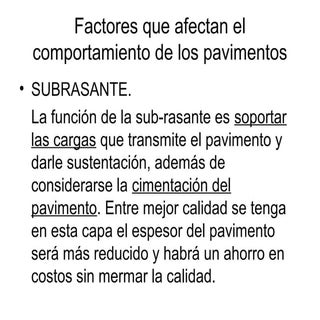 factores que afectan al pavimento