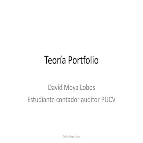 Teoría de Portfolio
