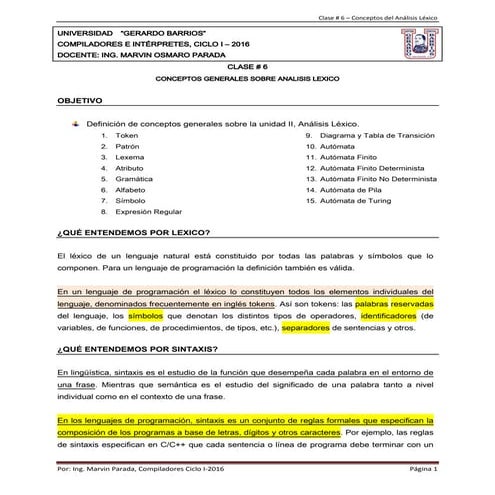 Clase6 conceptos del analisis lexico
