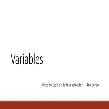 Clasificación de las Variables