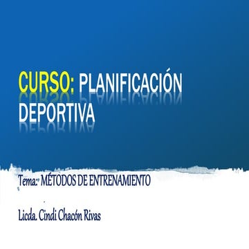 Clase 8 metodos de entrenamiento deportivo