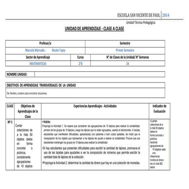 Clase a clase  mat 2014 periodo 1