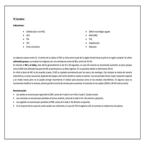Tomografía computarizada de cerebro