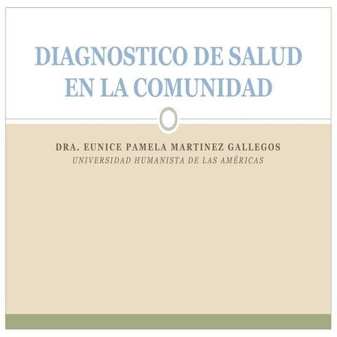 SALUD PUBLICA: Diagnostico de Salud en la Comunidad