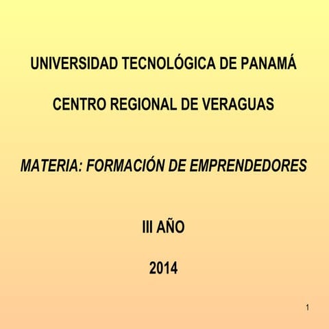 Clase de emprendedores con el sillabos  primer semestre 2014