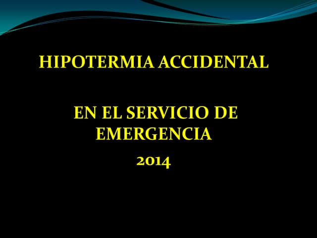 Clase de hipotermia 2014