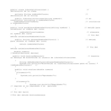 Clase de librocalficacion