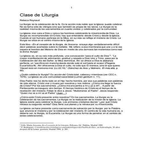 Clase de liturgia