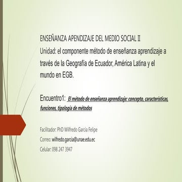 El componente método del proceso de enseñanza aprendizaje.