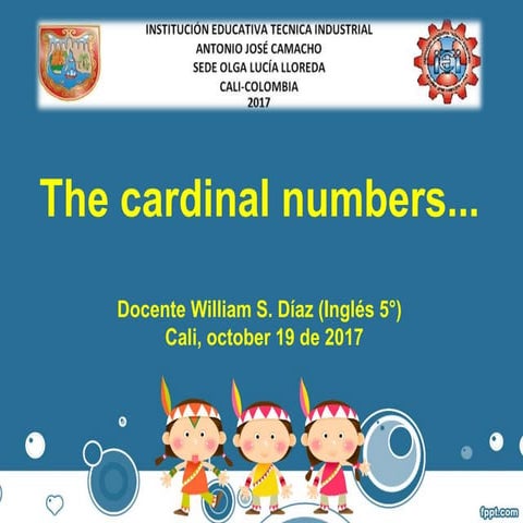 cardinal numbers.pptx este es un repaso de inglés del maestro Roberto ...