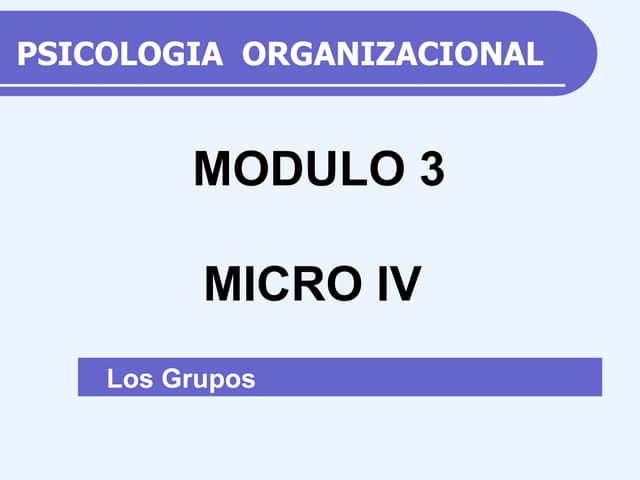 Los Grupos  - Psicología Organizaci...