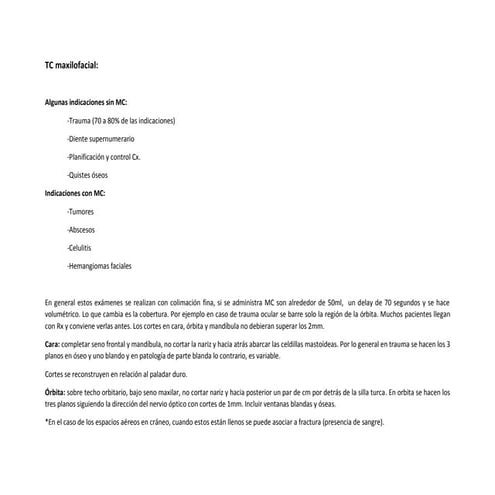 TC Maxilofacial y Cuello