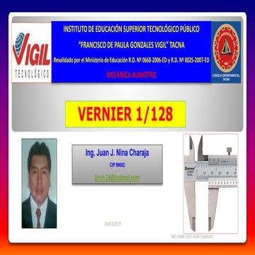 Clase modelo IESTP VIGIL 2015, Tema: VERNIER 1/128"
