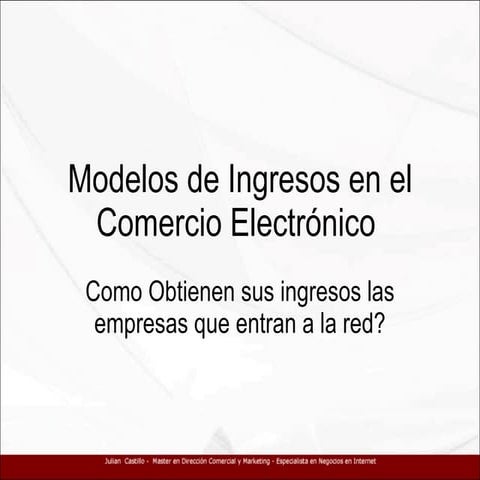 Clase modelos de ingresos en el comercio electronico
