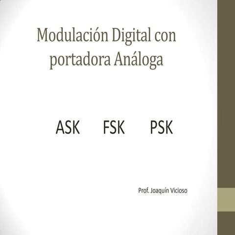 Modulación digital con portadora análoga