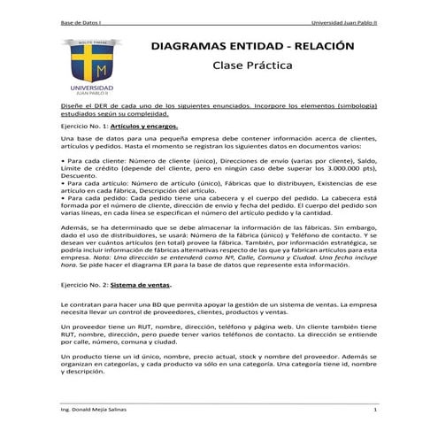 Clase practica der - base de datos i | PDF