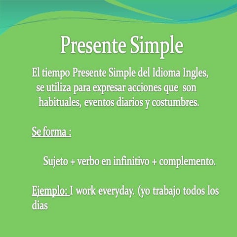 Clase presente simple rutinas diarias.