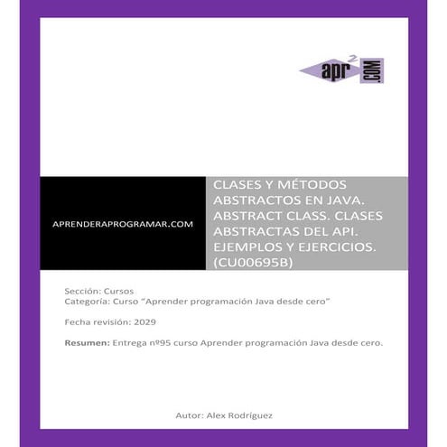 Clases abstractas java metodos abstract class api ejemplo ejercicio