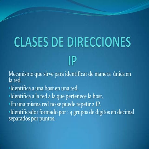 Clases de direcciones ip
