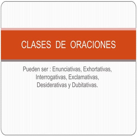 Clases  de  oraciones